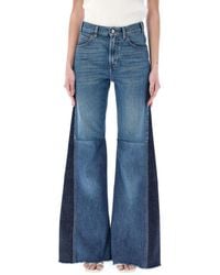 Chloé - Patchwork Flared High-waisted Jeans - Lyst