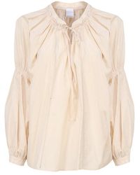 Pinko - Muslin Blouse With Perforated Embroidery - Lyst