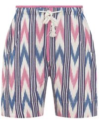 Isabel Marant Lelian Striped Drawstring Shorts - Blue