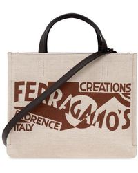 Ferragamo - Salvatore Ferragam Logo Printed Tote Bag - Lyst