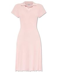 Burberry - Ribbed Dress With Collar, - Lyst