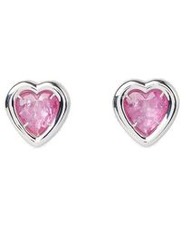Ambush Heart Stone Earrings - Pink