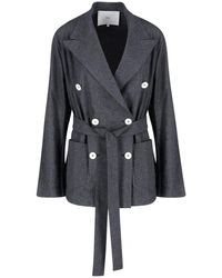 Setchu - Double Breasted Belted Jacket - Lyst