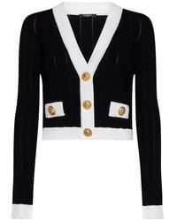 Balmain - Viscose-blend Cropped Cardigan - Lyst