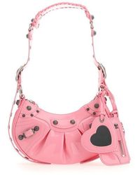 Balenciaga Le Cagole Leather Shoulder Bag - Pink