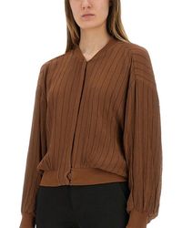 Alysi - Stitched Striped Bomber Jacket - Lyst