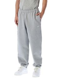 Nike Solo Swoosh Fleece Pants - Gray