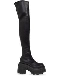 Casadei - 'maxxxi' Platform Boots In Leather - Lyst