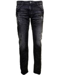 DSquared² Cool Guy Grey Denim Jeans With Ripped Inserts Dquared2 Man - Blue