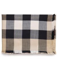 Burberry - House Check Printed Frayed-Edge Scarf - Lyst