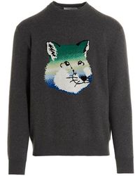 Maison Kitsuné - Fox Head Intarsia-knit Jumper - Lyst