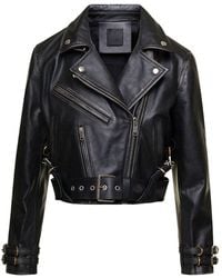 Givenchy - Cropped Biker Jacket - Lyst