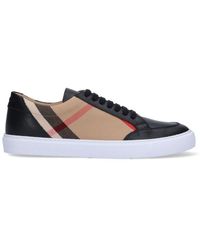 Burberry - House Check Canvas & Leather Sneaker - Lyst