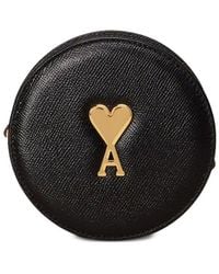 Ami Paris - Leather Round Paris Paris Crossbody Bag - Lyst