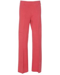 Twin Set - Logo-plaque Flared Knitted Trousers - Lyst