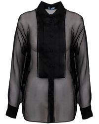 Prada - See-through Long-sleeved Shirt - Lyst