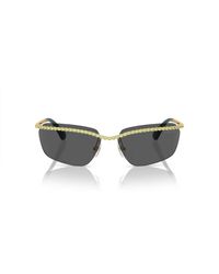 Swarovski - Embellished Rectangle Frame Sunglasses - Lyst
