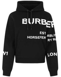Burberry Horseferry Print Oversized Hoodie - Black