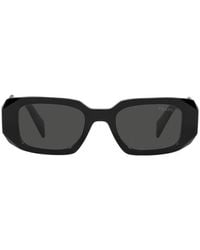 Prada Pr 17ws Rectangular-frame Acetate Sunglasses - Black