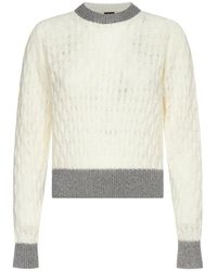 Pinko - Crewneck Two Tone Knitted Jumper - Lyst