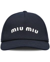 Miu Miu - Logo Embroidered Baseball Cap - Lyst