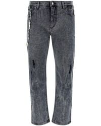 Dolce & Gabbana - Ripped Straight Leg Jeans - Lyst