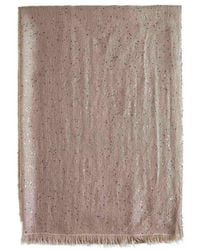 Brunello Cucinelli - Sequin Embellished Frayed Edge Scarf - Lyst