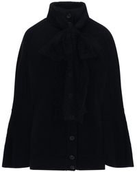 RED Valentino Button-up Cape - Black