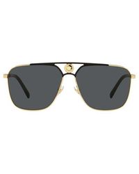 Versace Eyewear Oversized Frame Sunglasses - Metallic