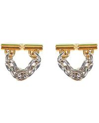 Rabanne - Logo-engraved Chain-linked Earrings - Lyst
