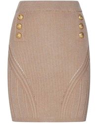 Balmain - Viscose-blend Knit Miniskirt - Lyst