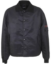 Raf Simons - Long Sleeved Polo Bomber Jacket With Print On Back - Lyst