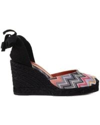 Missoni - Chevron Print Wedged Espadrilles - Lyst