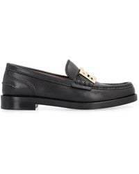 Fendi - Ff Buckle Leather Loafers - Lyst