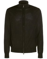 Emporio Armani - High Neck Zip-up Knitted Jumper - Lyst