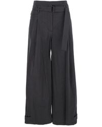 Low Classic - Double Belt Pleated Pants - Lyst