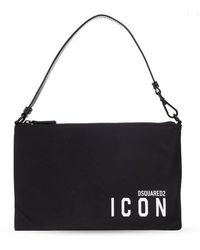 DSquared² - Icon Logo Printed Zip-up Clutch Bag - Lyst