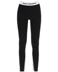 Rabanne - leggings With Logo Bands - Lyst