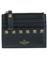 Valentino Leather Valentino Garavani Zip Key Case in Black | Lyst