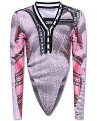 Y. Project Y Project X Jean Paul Gaultier V-neck Bodysuit - Pink