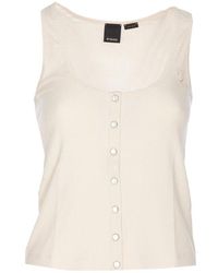 Pinko - Tank Top With Nacre Buttons - Lyst