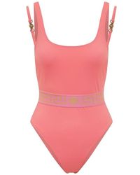 Versace - Greca-print Scoop-neck Swimsuit - Lyst