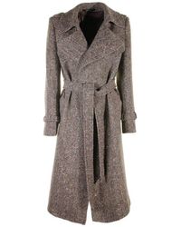 Tagliatore - Wool Coat With Drawstring - Lyst