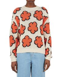 KENZO - Floral Intarsia-knitted Crewneck Jumper - Lyst