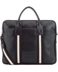 Bally Logo Stripe Detail Briefcase - Black