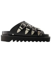 Toga - Western-Buckle Slip-On Sandals - Lyst