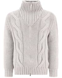 Brunello Cucinelli - Cable-knit Padded Jacket - Lyst