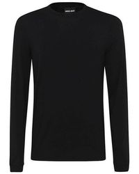 Giorgio Armani - Black Viscose Blend T-shirt - Lyst