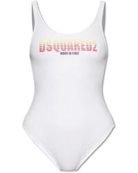 DSquared² - Logo Printed One-piece Swimsuit - Lyst