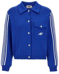 Autry - Logo-embroidered Stripe-detailed Buttoned Jacket - Lyst